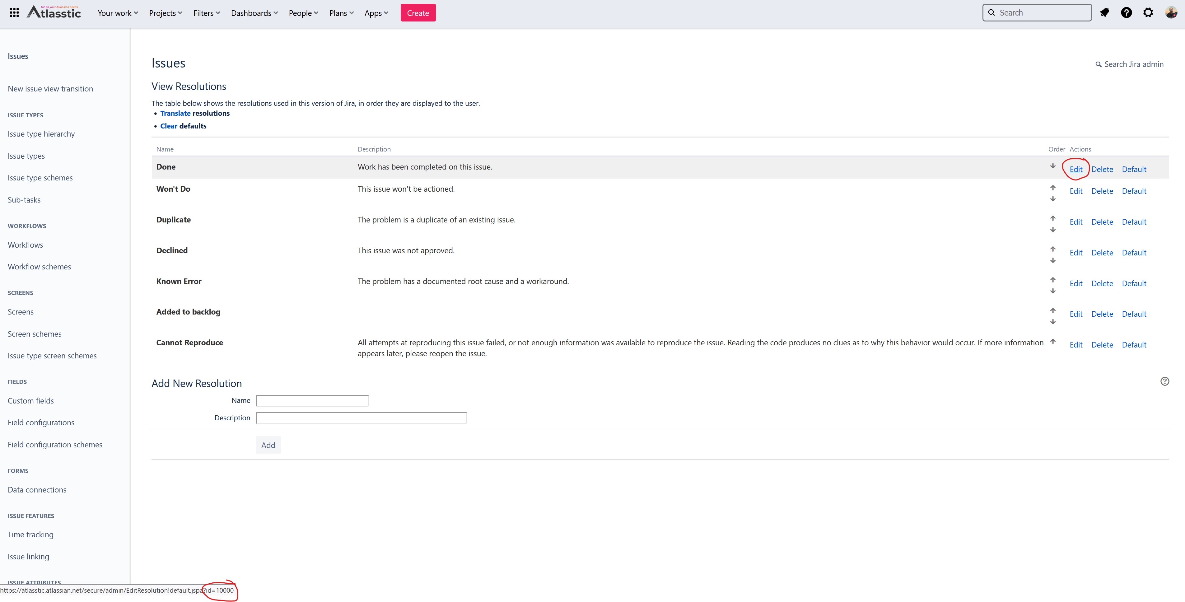 jira.field.resolution.include Show just the resolutions you want in